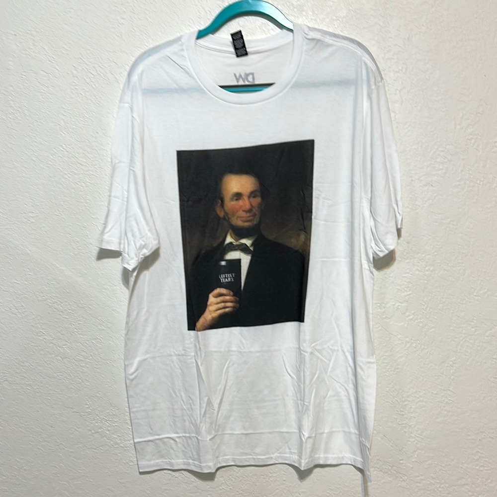 Daily Wire Abraham Lincoln Leftist Tears Graphic Tee White Shirt 2XL District